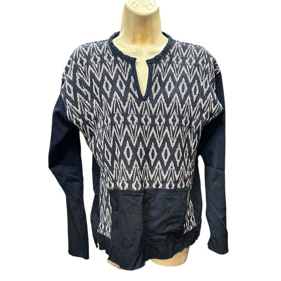 NSF Diamond Patterned Long Sleeve in Navy NWT Size Petite - Picture 1 of 4